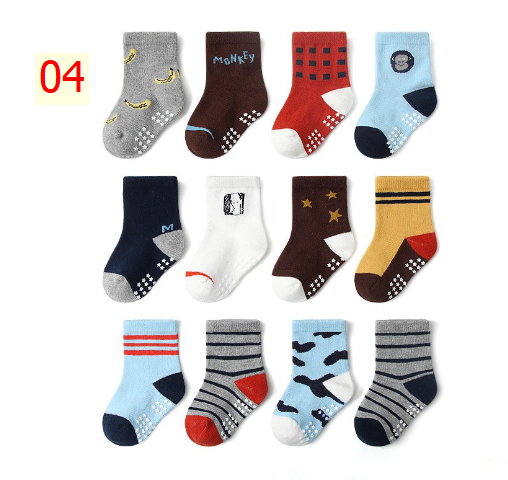 24HA48.01 - SET 12 ĐÔI TẤT CHỐNG TRƠN TRƯỢT KID'S BASIC