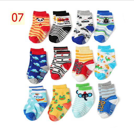 24HA48.01 - SET 12 ĐÔI TẤT CHỐNG TRƠN TRƯỢT KID'S BASIC