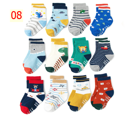 24HA48.01 - SET 12 ĐÔI TẤT CHỐNG TRƠN TRƯỢT KID'S BASIC