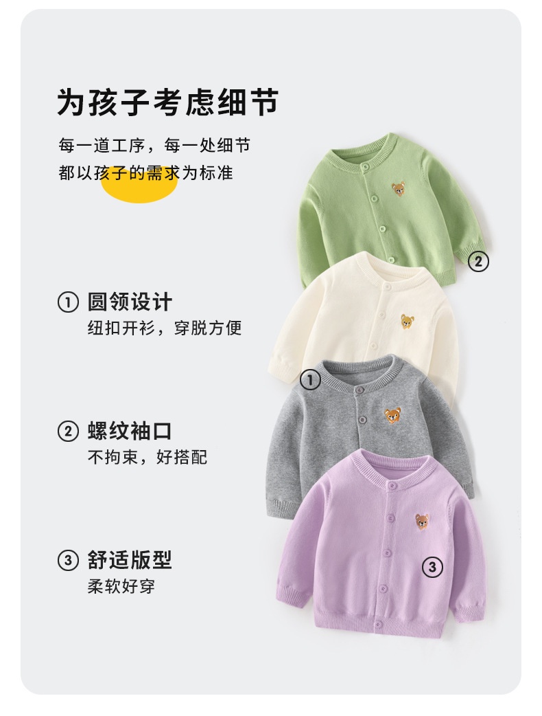 24HA58.15 - ÁO CARDIGAN LEN CHO BÉ HÃNG COOLWAMI