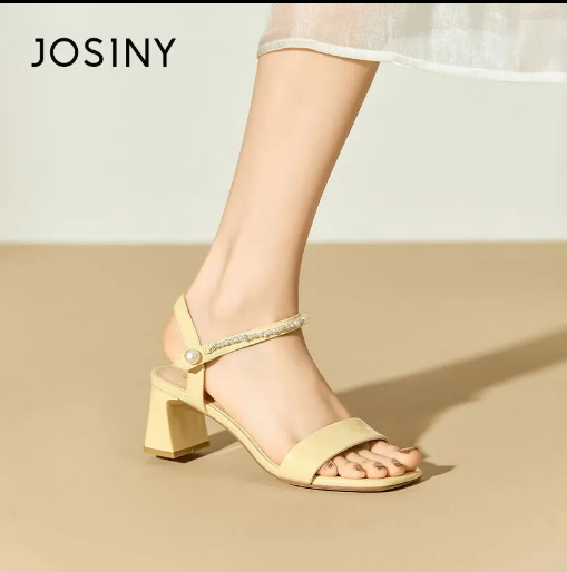 24HA68.26 - SANDAL ĐÍNH ĐÁ NGỌC TRAI JOSINY FULL TÚI HỘP