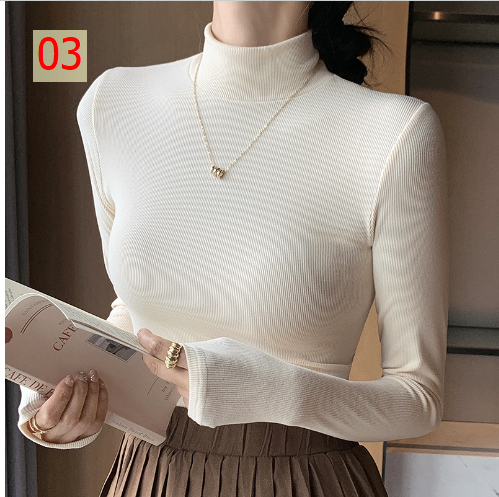 24HA68.27 - ÁO DỆT KIM CỔ CAO GIỮ NHIỆT