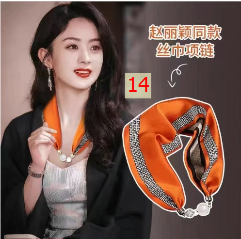 24HA98.21 - KHĂN LỤA KÈM NGỌC TRAI
