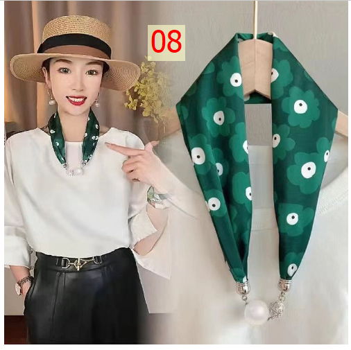 24HA98.21 - KHĂN LỤA KÈM NGỌC TRAI