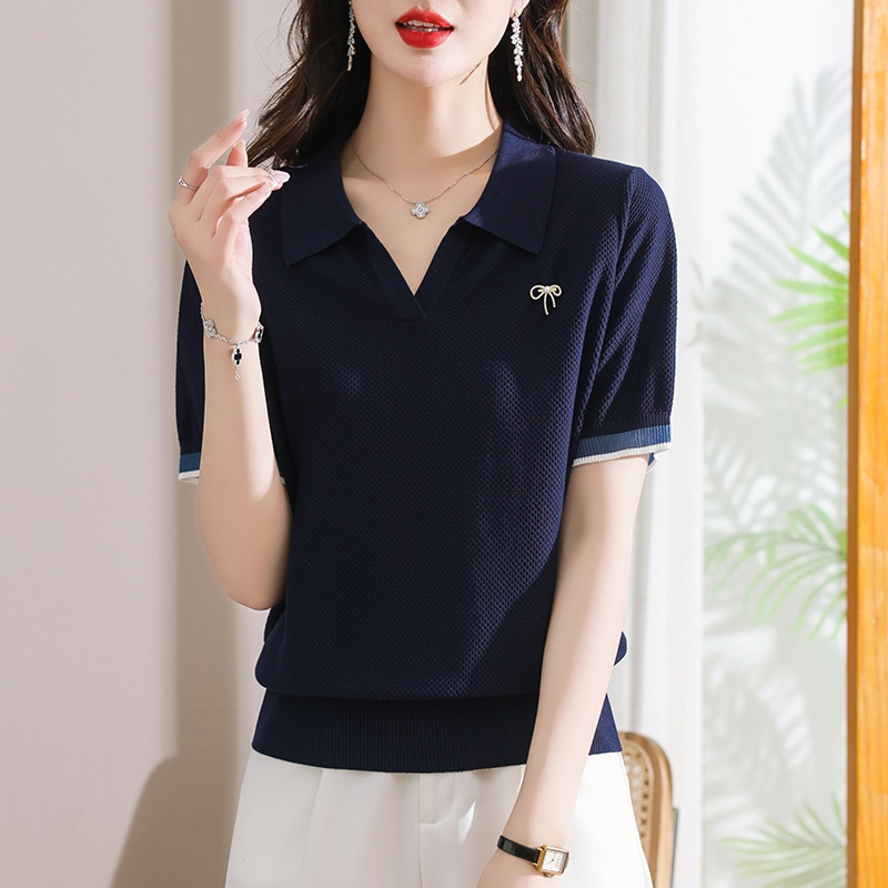 24HA128.20 - ÁO POLO LEN CỘC NỮ