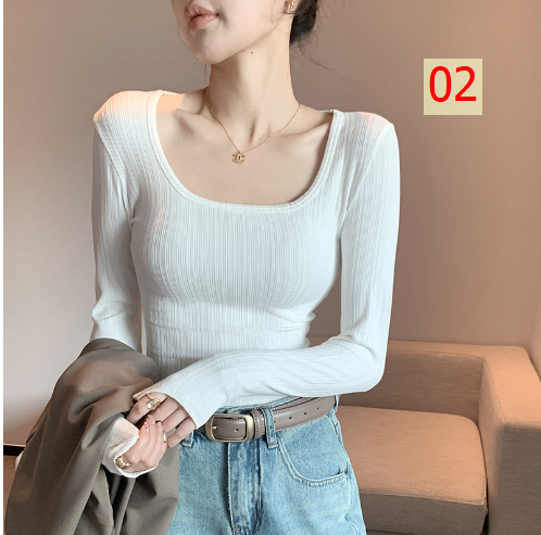 24HA128.24 - ÁO THUN CỔ CHỮ U NỮ