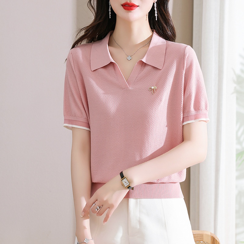 24HA128.20 - ÁO POLO LEN CỘC NỮ