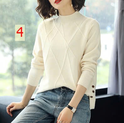 24HA138.17 - ÁO LEN NỮ XẺ VẠT ĐÍNH CÚC