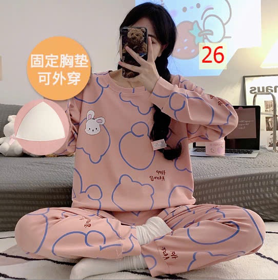 24HA148.08A - BỘ THU ĐÔNG MẶC NHÀ KÈM BRA
