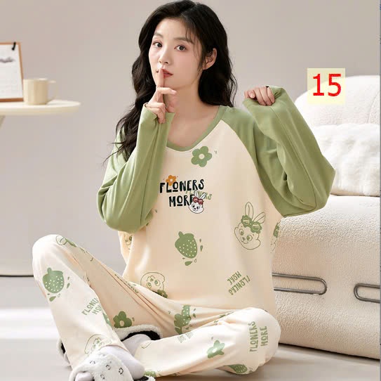 24HA148.08 - BỘ THU ĐÔNG MẶC NHÀ KÈM BRA