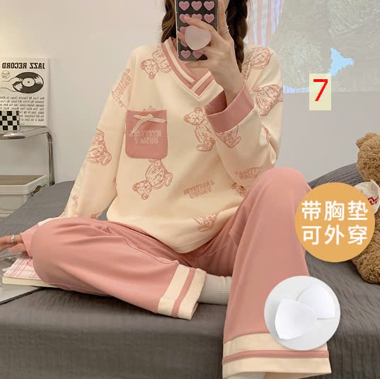 24HA148.08 - BỘ THU ĐÔNG MẶC NHÀ KÈM BRA