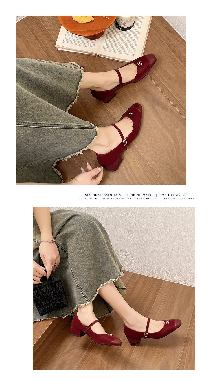 24HA148.17 - GIÀY CAO GÓT MARY JANE NỮ