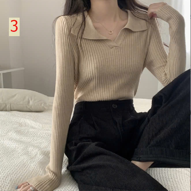 24HA168.22 - ÁO THU ĐÔNG CỔ ĐỨC TAY DÀI