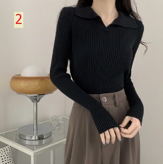 24HA168.22 - ÁO THU ĐÔNG CỔ ĐỨC TAY DÀI