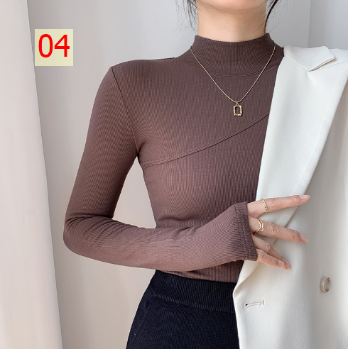 24HA178.02 - ÁO THUN DÀI TAY CỔ 3P CHO NỮ