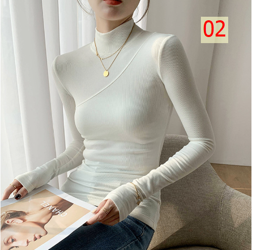 24HA178.02 - ÁO THUN DÀI TAY CỔ 3P CHO NỮ