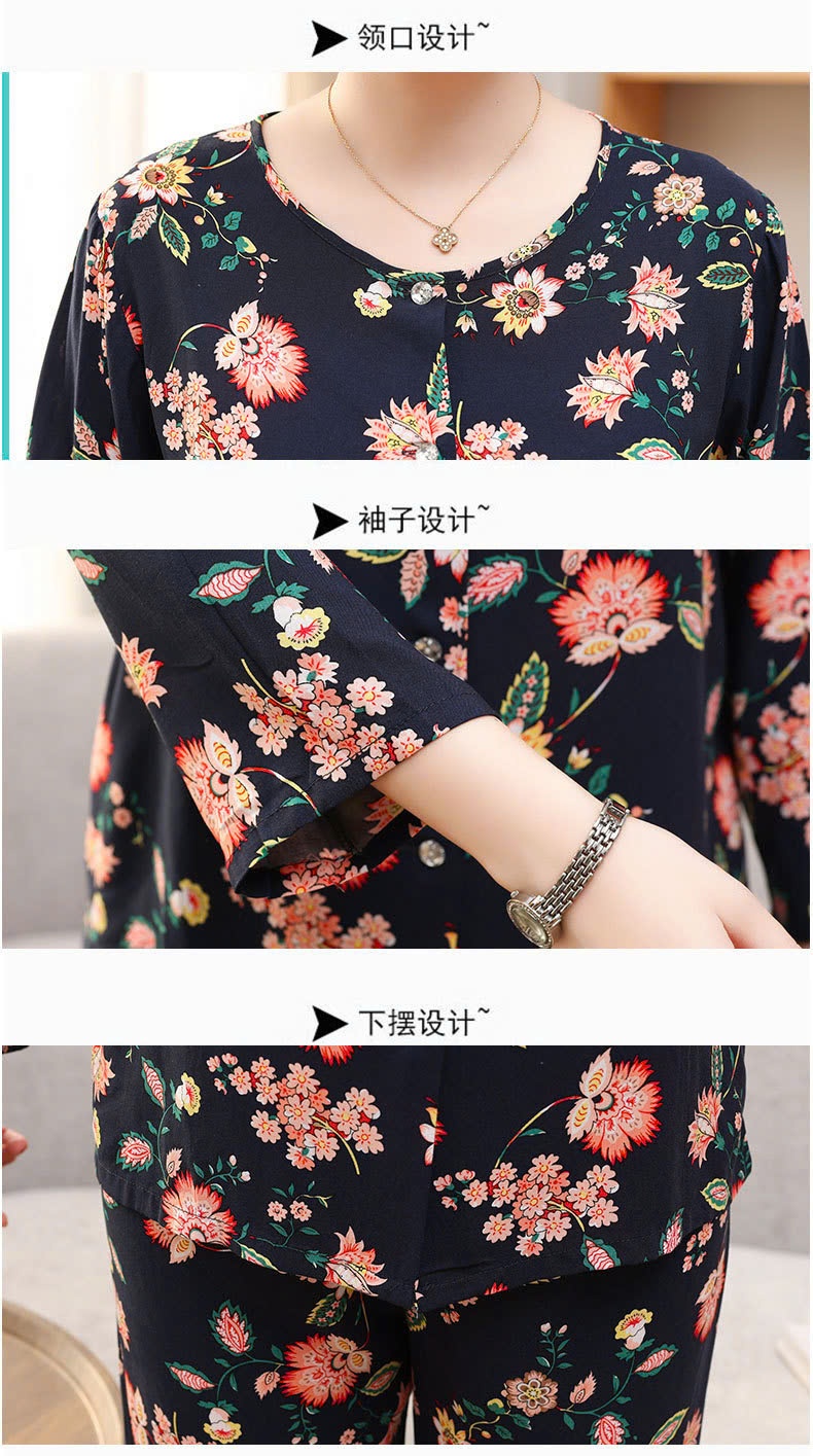 24HA188.23- BỘ COTTON LANH LỤA DÀI TAY TRUNG NIÊN