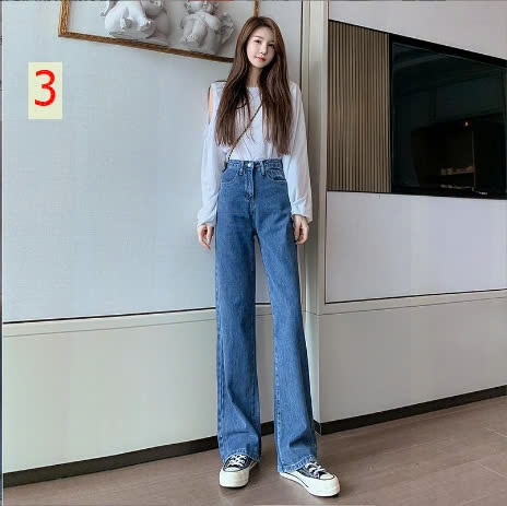 24HA198.22 - QUẦN JEANS SUÔNG HACK DÁNG