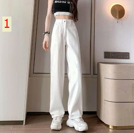 24HA198.22 - QUẦN JEANS SUÔNG HACK DÁNG