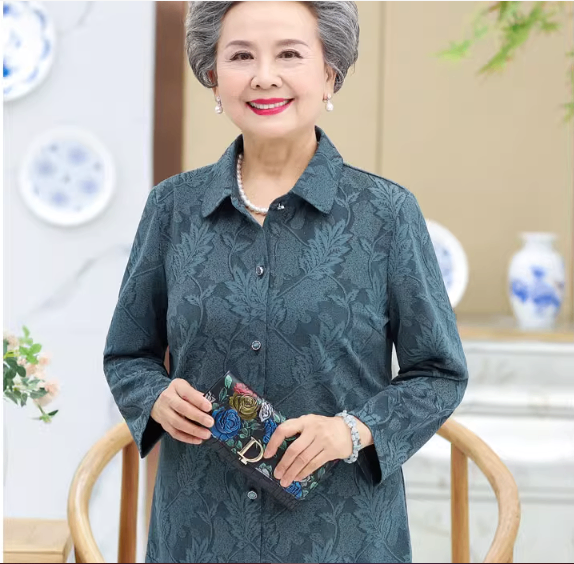 24HA218.05 - ÁO DÀI TAY TRUNG NIÊN CHO BÀ