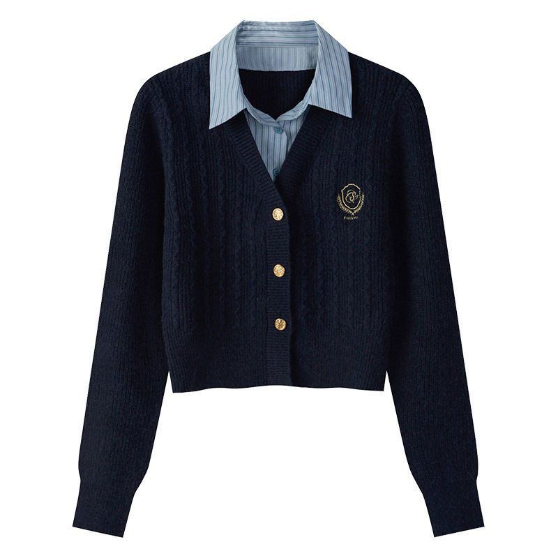 24HA228.11 - CARDIGAN LEN CỔ SƠ MI NỮ