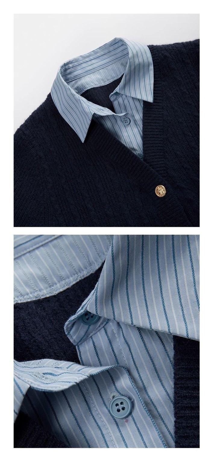 24HA228.11 - CARDIGAN LEN CỔ SƠ MI NỮ