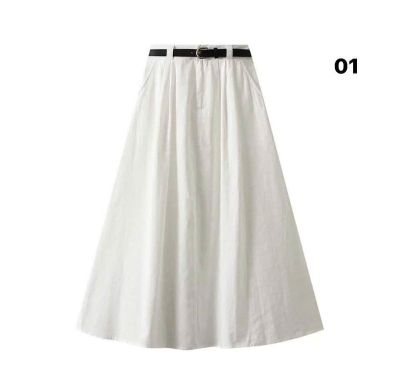 24HA238.23 - CHÂN VÁY MIDI ANGEL KÈM BELT