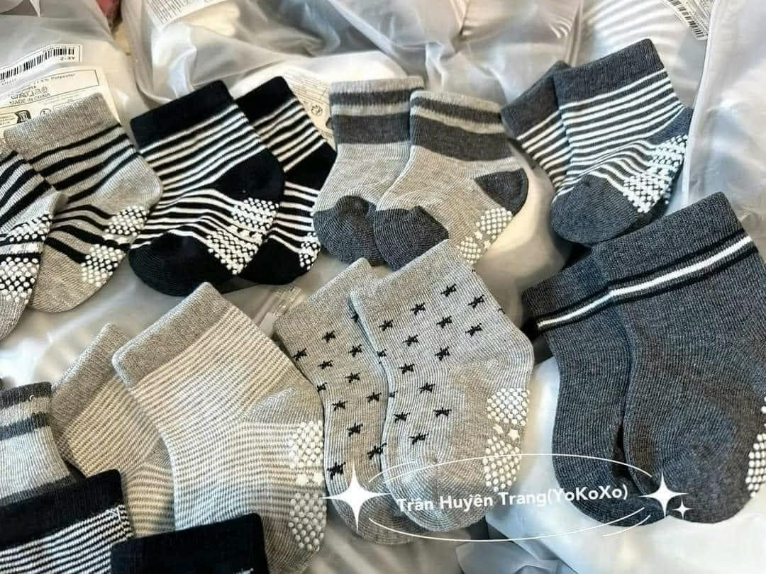24HA248.11 - COMBO 12 ĐÔI TẤT CHỐNG TRƠN KID'S BASIC