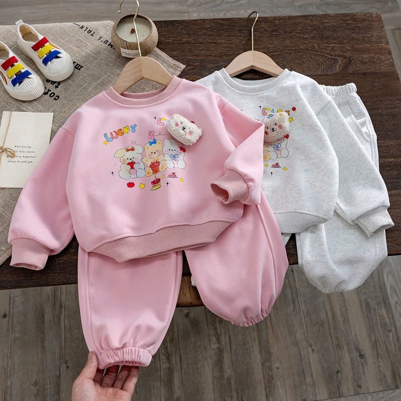 24HA258.25 - BỘ NỈ BÉ GÁI LUCKY