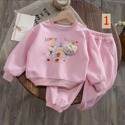 24HA258.25 - BỘ NỈ BÉ GÁI LUCKY