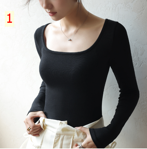 24HA258.17 - ÁO THUN DÀI TAY CỔ U NỮ