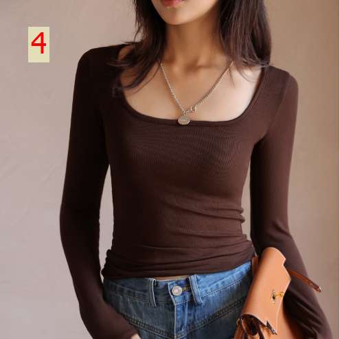 24HA258.17 - ÁO THUN DÀI TAY CỔ U NỮ