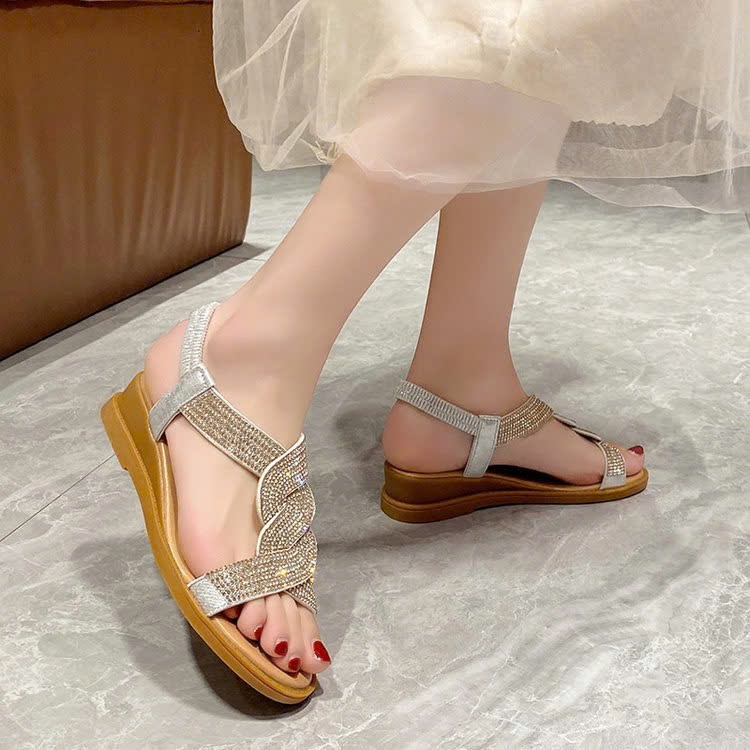 24HA278.12 - SANDAL ĐẾ THẤP DÂY XOẮN