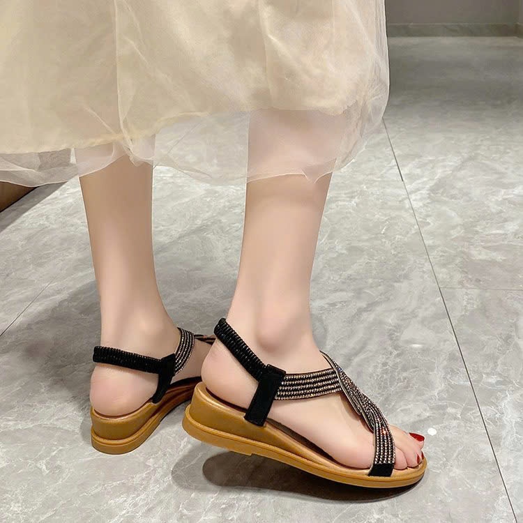 24HA278.12 - SANDAL ĐẾ THẤP DÂY XOẮN