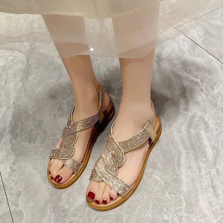 24HA278.12 - SANDAL ĐẾ THẤP DÂY XOẮN