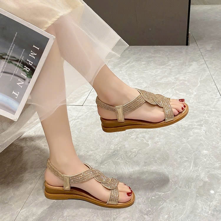 24HA278.12 - SANDAL ĐẾ THẤP DÂY XOẮN