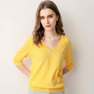24HA288.22 - ÁO LEN TAY LỠ CỔ V
