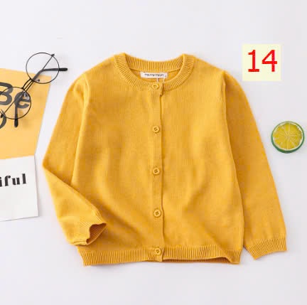 24HA288.11A - ÁO LEN CARDIGAN BÉ GÁI