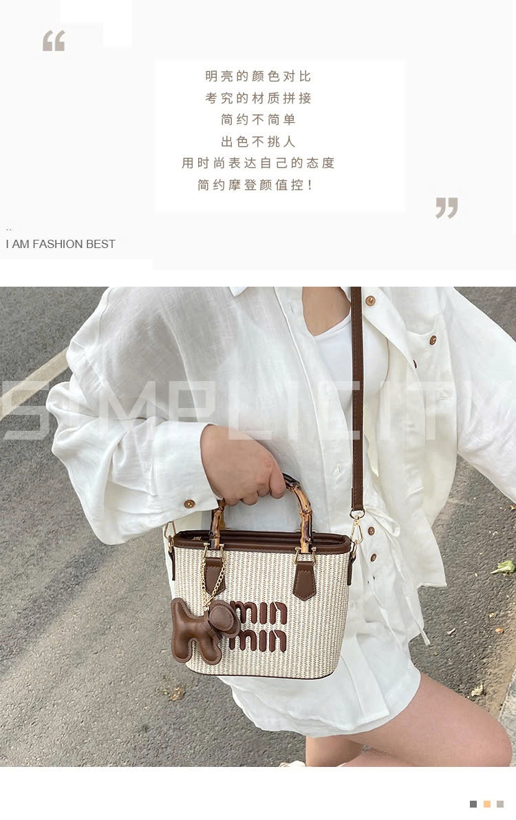 24HA288.17 - TÚI XÁCH MINMIN KÈM MÓC KHOÁ NỮ
