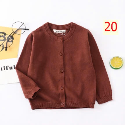 24HA288.11A - ÁO LEN CARDIGAN BÉ GÁI