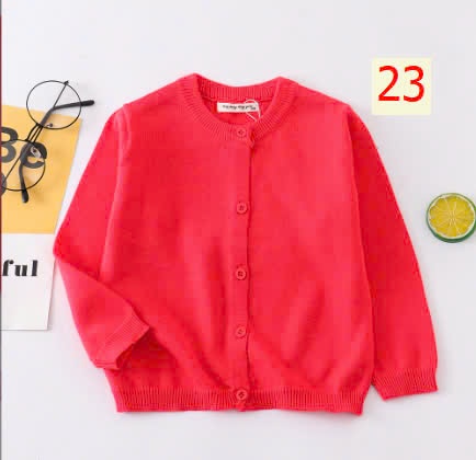 24HA288.11A - ÁO LEN CARDIGAN BÉ GÁI