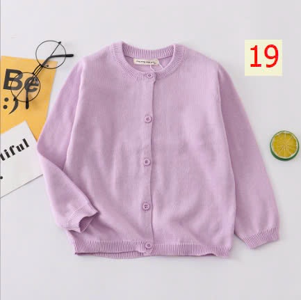 24HA288.11A - ÁO LEN CARDIGAN BÉ GÁI