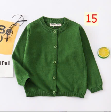 24HA288.11A - ÁO LEN CARDIGAN BÉ GÁI