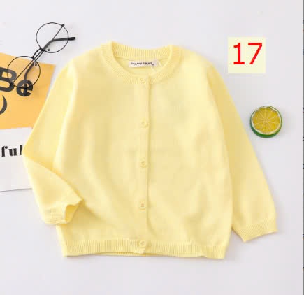 24HA288.11A - ÁO LEN CARDIGAN BÉ GÁI