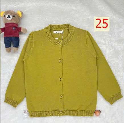 24HA288.11A - ÁO LEN CARDIGAN BÉ GÁI