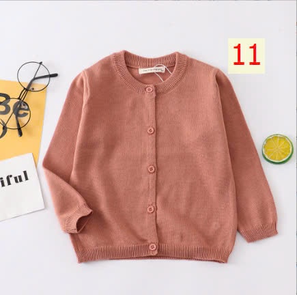 24HA288.11 - ÁO LEN CARDIGAN BÉ GÁI