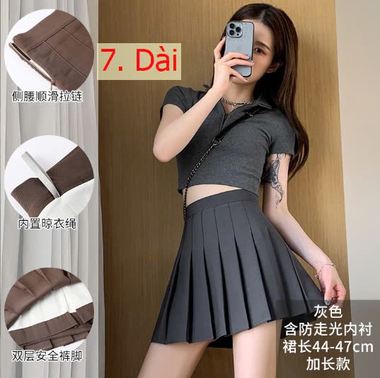 24HA288.07 - CHÂN VÁY XẾP LY NỮ