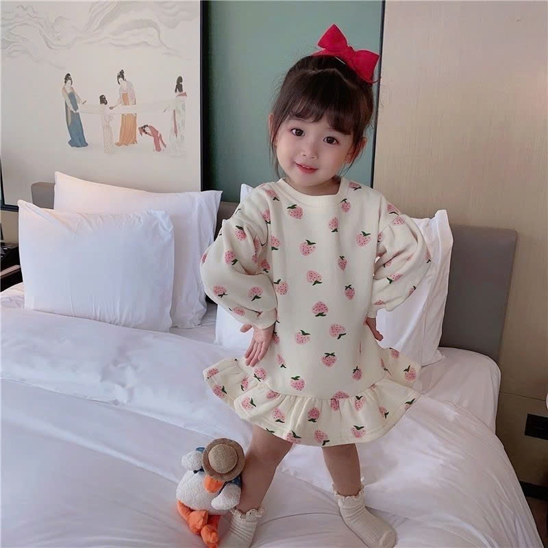24HA308.01 - VÁY NỈ THU ĐÔNG BÉ GÁI