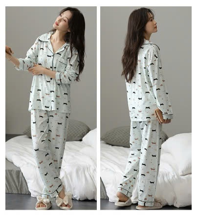 24HA308.27 - BỘ PIZAMA DÀI TAY NỮ