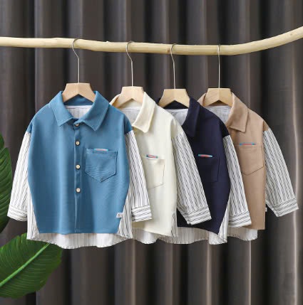 24HA308.19 - ÁO SƠ MI CÁCH ĐIỆU CHO BÉ